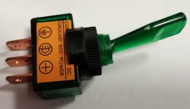 Vypínač páčkovy 12V 1-0 zelený